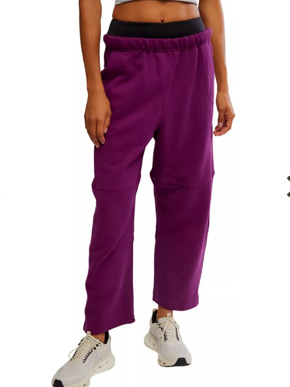 NWT Free People Barrel Joggers Maroon Cotton Blend Large Women's Pull On